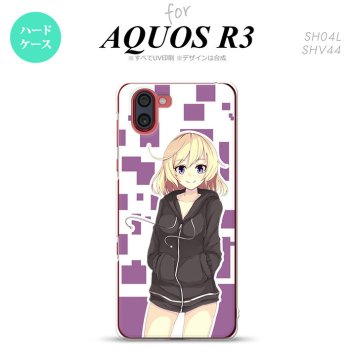 SH-04L SHV44 R3 AQUOS R3 スマホケース カバー 女の子 A 紫 nk-r3-1324