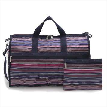 レスポートサック LeSportsac ボストンバッグ 斜めがけバッグ 7185 D997 LARGE WEEKENDER ラージウィークエンダー BARRE ストライプ柄グレー系マルチ