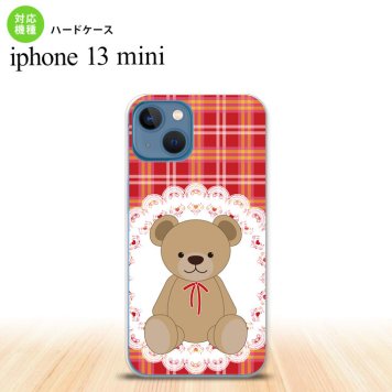 iPhone13mini iPhone13 mini ケース ハードケース くま チェック レース 赤  nk-i13m-755
