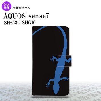 sense7 sense7 手帳型スマホケース カバー トカゲ 黒 青 2022年 11月発売 nk-004s-sens7-dr777