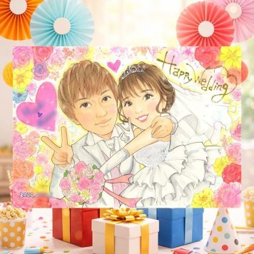 結婚記念日の記念に、自然な笑顔を、やさしく描きます。 似顔絵 ウェルカムボード ギフト 名入れ 贈り物 プレゼント 手描き 結婚記念日 ウェルカムボード 記念 お祝い 挙式 家族 友達 カップル 友人 同僚 下書き確認 修正無料 名入れ 宝物 親孝行 そっくり 似てる 宝物 ウェディング 結婚式 一生もの 感激 贈答品 大人数 キレイ サプライズ 卒寿祝い メモリアルギフト ハロウィン お祝いの品