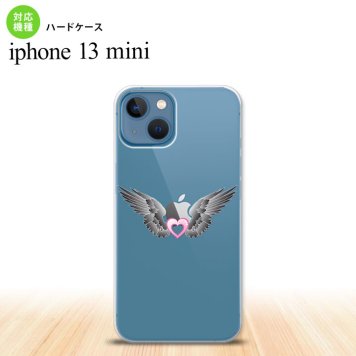 iPhone13mini iPhone13 mini ケース ハードケース 黒翼 ハート ピンク  nk-i13m-465