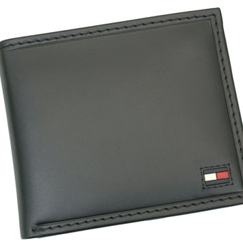 トミーヒルフィガー　TOMMY HILFIGER　二つ折り財布　31TL25X014　ブラック BLACK　レザー　HIGHLAND　ハイランドシリーズ