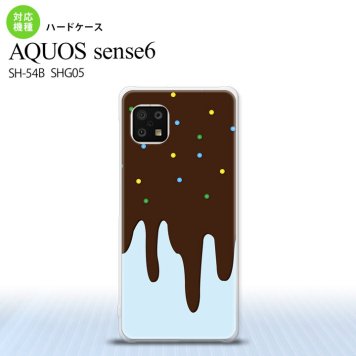 SH-54B SHG05 AQUOS sense6 スマホケース ハードケース アイス 青 メンズ レディース nk-sens6-348
