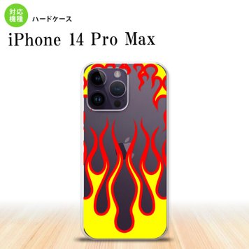 iPhone14 ProMax iPhone14 Pro Max スマホケース 背面ケース ハードケース ファイヤー 炎 クリア 黄 2022年 9月発売 nk-i14pm-1311