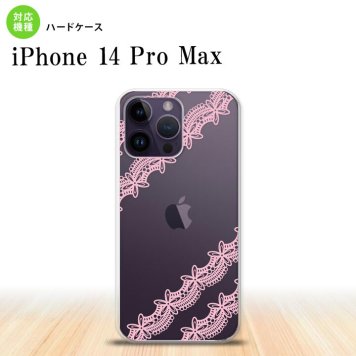 iPhone14 ProMax iPhone14 Pro Max スマホケース 背面ケース ハードケース レース 帯 A ピンク 2022年 9月発売 nk-i14pm-1095