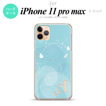 iPhone11ProMax iPhone11pro max スマホケース ハードケース バタフライ 蝶 A 青 +アルファベット メンズ レディース nk-i11pm-203i