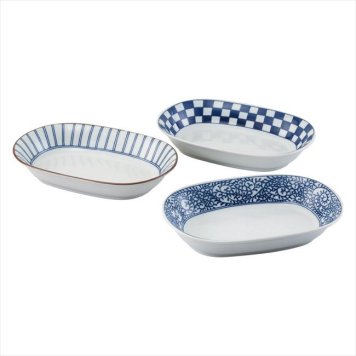 美濃焼 藍屋カレー鉢トリオ　 31026  内祝 内祝い お祝 御祝 記念品 出産内祝い プレゼント 快気祝い 粗供養 引出物