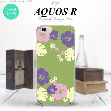 【SH03J】【スマホケース/スマホカバー】【アクオス R】SH03J スマホケース AQUOS R SH-03J カバー アクオス R ハイビスカス 緑 nk-sh03j-451【メール便送料無料】