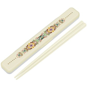 天平文様 (夢幻) 純白 抗菌音のならない箸・箸箱セット 箸18cm ※送料無料(ポスト投函)