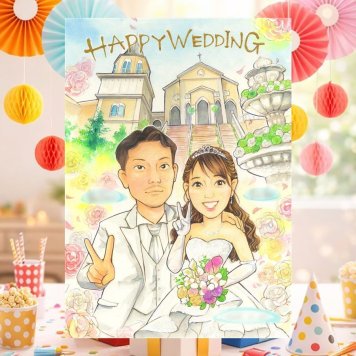 結婚記念日のプレゼントに、写真の表情を大切に、やさしく仕上げます。 贈り物 結婚式 似顔絵 手描き 名入れ プレゼント ギフト 結婚記念日 ウェルカムボード お祝い 記念 挙式 同僚 友達 友人 カップル 家族 下書き確認 修正無料 名入れ 喜ばれる 親孝行 実績多数 似てる 宝物 一生もの 結婚式 ウェディング オーダーメイド 闘病中の方への励まし 古希祝い 百寿祝い 感動 披露宴
