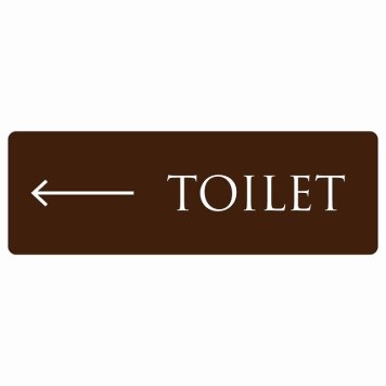トイレ 案内 シール TOILET 文字タイプ ブラウン ホワイト 左 矢印 長方形 方向案内 進路ドア 防水 屋内 屋外 サインステッカー ピクトサイン トイレマーク表示 案内 注意 施設 御手洗 TOILET おしゃれ シンプル 安全対策