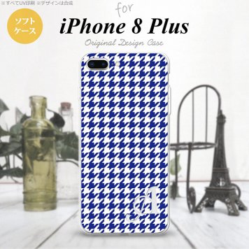 【iPhone8Plus】【スマホケース/スマホカバー】【アイフォン8プラス】iPhone8Plus スマホケース ケース アイフォン8プラス イニシャル 千鳥柄 青白 nk-ip8p-tp905ini【メール便送料無料】