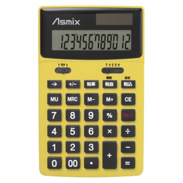 アスカ ビジネスカラー電卓 C1235Y (1台) 4522966523059