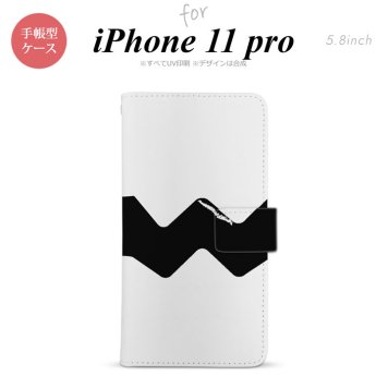 iPhone11Pro iPhone11 Pro 手帳型スマホケース カバー ギザギザ 白 黒  nk-004s-i11p-dr193