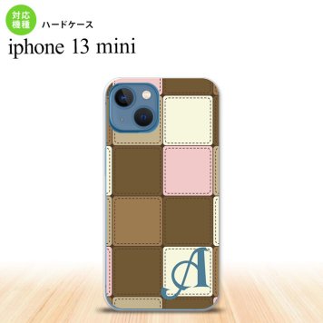 iPhone13mini iPhone13 mini ケース ハードケース パッチワーク ミックスD 茶 +アルファベット  nk-i13m-1674i