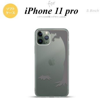 iPhone11Pro iPhone11 Pro スマホケース ソフトケース 切り株 グレー メンズ レディース nk-i11p-tp198