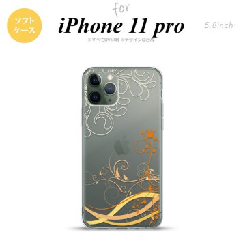 iPhone11Pro iPhone11 Pro スマホケース ソフトケース 草 ボタニカル オレンジ メンズ レディース nk-i11p-tp1625