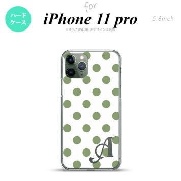 iPhone11Pro iPhone11 Pro スマホケース ハードケース ドット 水玉 B 白 緑 +アルファベット メンズ レディース nk-i11p-108i