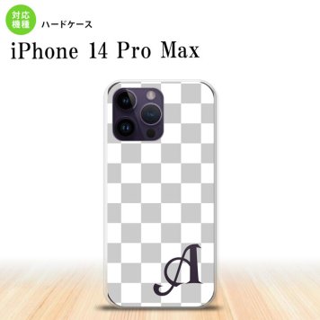 iPhone14 ProMax iPhone14 Pro Max スマホケース 背面ケース ハードケース スクエア 白 グレー +アルファベット 2022年 9月発売 nk-i14pm-134i