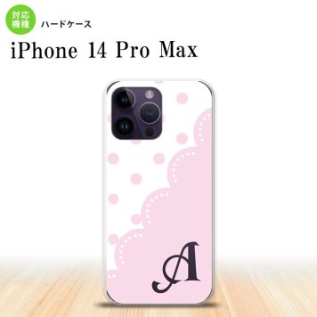 iPhone14 ProMax iPhone14 Pro Max スマホケース 背面ケース ハードケース ドット レース A ピンク +アルファベット 2022年 9月発売 nk-i14pm-346i