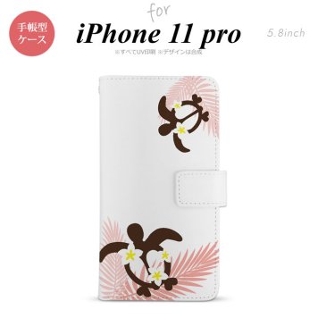 iPhone11Pro iPhone11 Pro 手帳型スマホケース カバー ホヌ 大 ピンク  nk-004s-i11p-dr1473