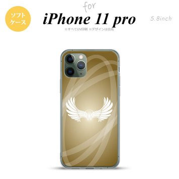 iPhone11Pro iPhone11 Pro スマホケース ソフトケース 翼 光 ゴールド風 メンズ レディース nk-i11p-tp462
