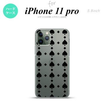 iPhone11Pro iPhone11 Pro スマホケース ハードケース トランプ スペード クリア 黒 メンズ レディース nk-i11p-537