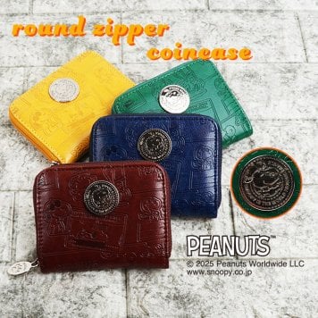 SNOOPY スヌーピー 財布 小銭入れ コンパクト財布 コインケース 総柄 型押し 大人 シンプル おしゃれ かわいい PEANUTS レディース