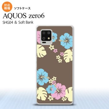 SHG04 SHG04 ZERO6 AQUOS zero6 スマホケース ソフトケース ハイビスカス C 茶 メンズ レディース nk-zero6-tp452