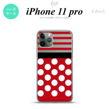 iPhone11Pro iPhone11 Pro スマホケース ハードケース ドット ボーダー 赤 メンズ レディース nk-i11p-356