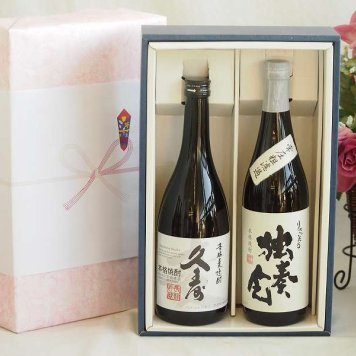 お祝い久寿麦焼酎セット 麦焼酎久寿麦焼酎25°(三重県)720ml独奏会 常圧粗濾過27°(大分県)720ml