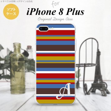【iPhone8Plus】【スマホケース/スマホカバー】【アイフォン8プラス】iPhone8Plus スマホケース ケース アイフォン8プラス イニシャル ボーダー ブルーブラウン nk-ip8p-tp703ini【メール便送料無料】