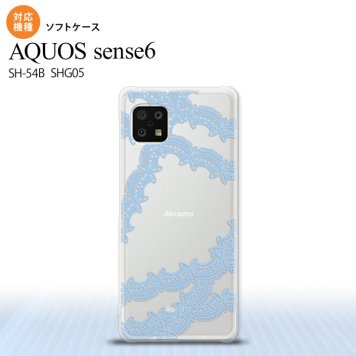 SH-54B SHG05 AQUOS sense6 スマホケース ソフトケース レース 帯 B 水色 メンズ レディース nk-sens6-tp1101