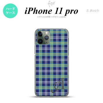 iPhone11Pro iPhone11 Pro スマホケース ハードケース チェック B 青 +アルファベット メンズ レディース nk-i11p-438i