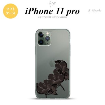 iPhone11Pro iPhone11 Pro スマホケース ソフトケース ハイビスカス B 黒 メンズ レディース nk-i11p-tp084