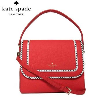 ケイト・スペード アウトレット kate spade ショルダーバッグ WKRU5485-605 coralie / sheffred street レザー ショルダー付き 2WAY トート prickly pear(605):レッド系×ブラック×オフホワイト系