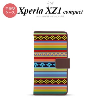 【手帳型 スマホ カバー ケース】【SO02K】【エクスペリア XZ1】手帳型 ケース SO-02K スマホ カバー Xperia XZ1 Compact エクスペリア エスニックボーダー カラフル nk-004s-so02k-dr1565【メール便送料無料】
