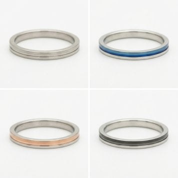 【4色からカラー選択可能！】ペアリング 指輪 ステンレス アクセサリー 幅2mm 細身リング シルバー ローズゴールド ブラック ブルー 誕生日 記念日 メンズ レディース ギフト プレゼント