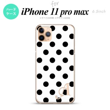 iPhone11ProMax iPhone11pro max スマホケース ハードケース ドット 水玉 B 白 黒 +アルファベット メンズ レディース nk-i11pm-101i