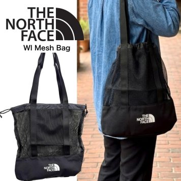 ノースフェイス メッシュトートバッグ メンズ レディース メッシュバッグ 軽量 巾着 トートバッグ ブラック THE NORTH FACE WHITE LABEL 通勤 通学 アウトドア 旅行 サブバッグ ユニセックス プレゼント ギフト 成人 卒業 入学