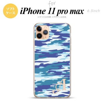 iPhone11ProMax iPhone11pro max スマホケース ソフトケース タイガー 迷彩 B 青 +アルファベット メンズ レディース nk-i11pm-tp1168i