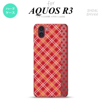 SH-04L SHV44 R3 AQUOS R3 スマホケース カバー タータン ドット 赤 nk-r3-1531