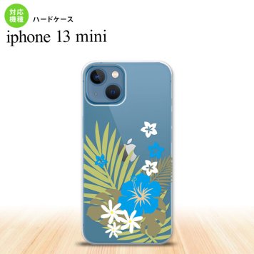 iPhone13mini iPhone13 mini ケース ハードケース ハイビスカス D クリア 水色  nk-i13m-1052