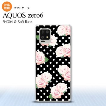 SHG04 SHG04 ZERO6 AQUOS zero6 スマホケース ソフトケース バラ ドット 黒 メンズ レディース nk-zero6-tp786
