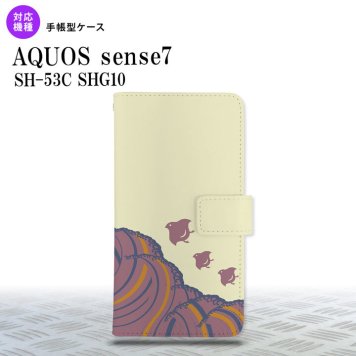sense7 sense7 手帳型スマホケース カバー 波鳥 黄 2022年 11月発売 nk-004s-sens7-dr1733