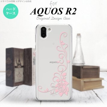 AQUOS R2 アクオス アール2 SH-03K SHV42 専用 スマホケース カバー ハードケース バラB クリア×ピンク nk-r2-1071[スマホ,スマホケース,スマホカバー,ケース,カバー,ジャケット]
