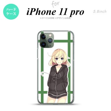 iPhone11Pro iPhone11 Pro スマホケース ハードケース 女の子 B 緑 メンズ レディース nk-i11p-1332