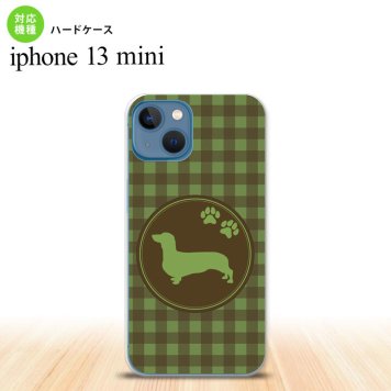 iPhone13mini iPhone13 mini ケース ハードケース 犬 ダックスフンド B 緑  nk-i13m-816