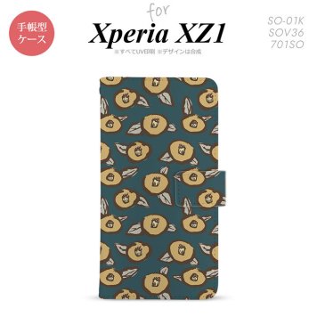 【手帳型 スマホ カバー ケース】【SO01K】【エクスペリア XZ1】手帳型 ケース SO-01K スマホ カバー Xperia XZ1 エクスペリア つばき 紺 nk-004s-so01k-dr1703【メール便送料無料】